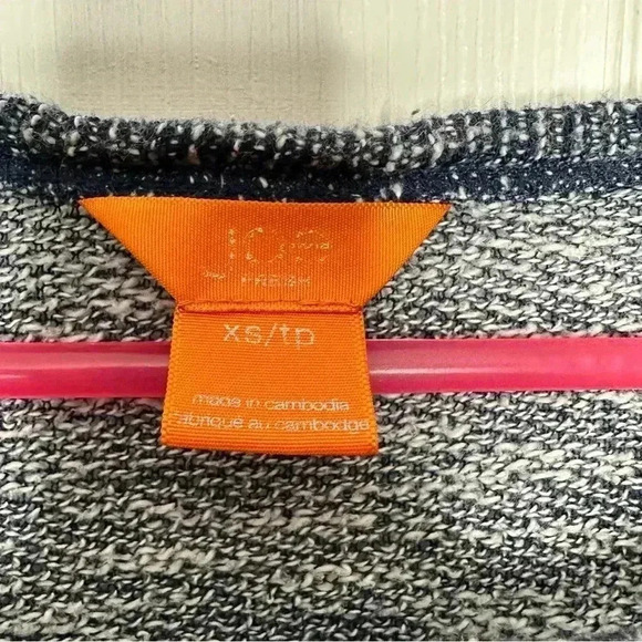 Joe Fresh Knit Shirt 3/4 Sleeves Oversized Marled Blue & White Size Extra Small - Picture 6 of 16